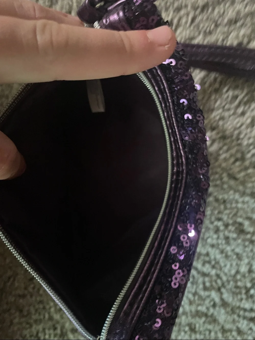 Purple Sequin Wristlet Set - Stylish Evening Clutch